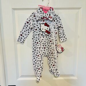 Hello Kitty 6M One Piece White‎ Red Black With Headband Hearts New With Tag